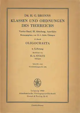 Klassen und Ordnungen des Tierreiches. Vierter Band. III.Abteilung, Annelides. 3. Buch Oligochaeta. 