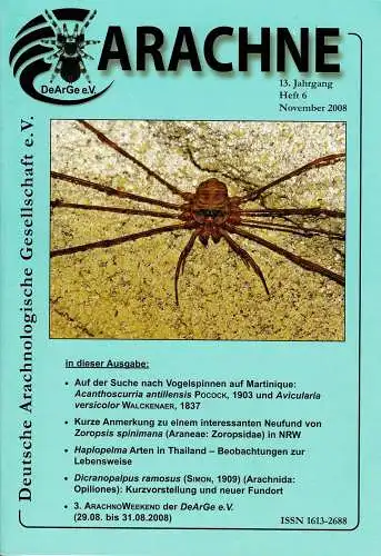 Arachne 13. Jahrgang Heft 6 November 2008. 
