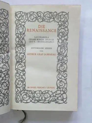 Die Renaissance: Historische Szenen. Savonarola, Cesare Borgia, Julius II., Leo X., Michelangelo. 