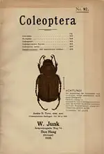 Coleoptera Nr. 87 (1935). Antiquariatskatalog. 