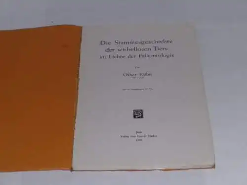 Die Stammesgeschichte der wirbellosen Tiere im Lichte der Paläontologie. 