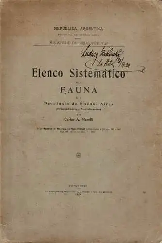 Elenco Sistem?tico de la Fauna de la Provincia de Buenos Aires. 