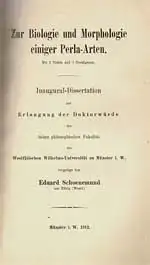 Zur Biologie und Morphologie der Perla-Arten. Dissertation. 