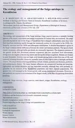 The Ecology and Management of the Saiga Antelope in Kazakhstan, aus: Mammal Review 28 (1998), 1-52. (Kopie). 