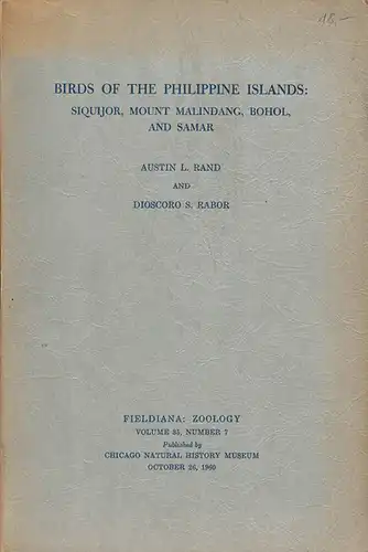 Birds of the Philippine Islands. Fieldiana: Zoology Volume 35, Number 7. 