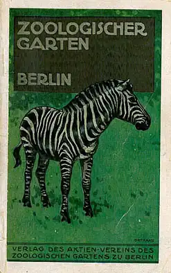 F?hrer durch den Berliner Zoolog. Garten (Zebra), R?ckseite innen "Elefanten in den Stra?en Berlins". 