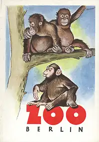 Wegweiser (Zeichnung Affen). 