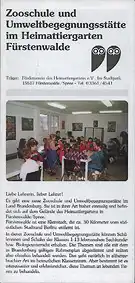 Zooschule und Umweltbegegnungsst?tte im Heimattiergarten F?rstenwalde. 