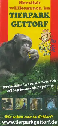 Faltblatt (Herzlich willkommen im Tierpark Gettorf, Schimpanse). 