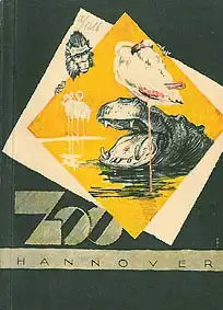 Zooführer (Zeichnung Flamingo, Flusspferd). 