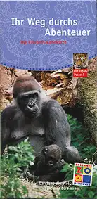 Faltblatt "Ihr Weg durchs Abenteuer", Erlebnis-Landkarte (Gorilla-Poster/Lageplan) (Gorilla+Baby). 