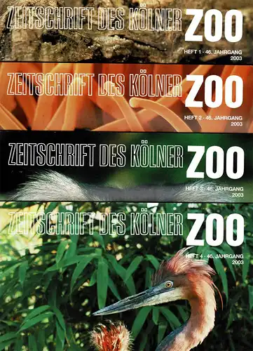 Die Zeitschrift des Kölner Zoos, H. 1-4, 46. JG. 