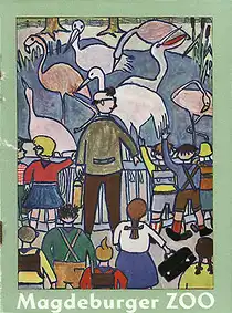 Zooführer (Zeichnung Besucher/Flamingos). 