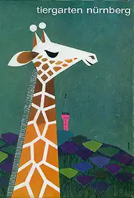 Faltplan mit Kurzführer (Giraffenzeichnung). 