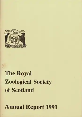 Annual Report 1991 mit Tierbestandsliste des Edinburgher Zoo. 