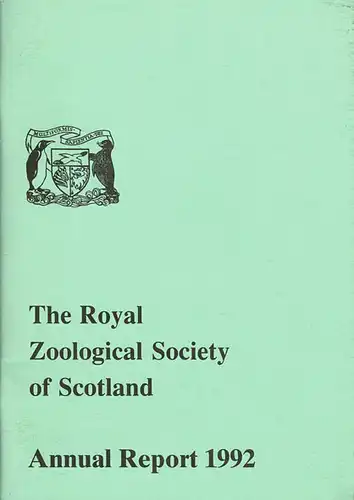 Annual Report 1992 mit Tierbestandsliste des Edinburgher Zoo. 