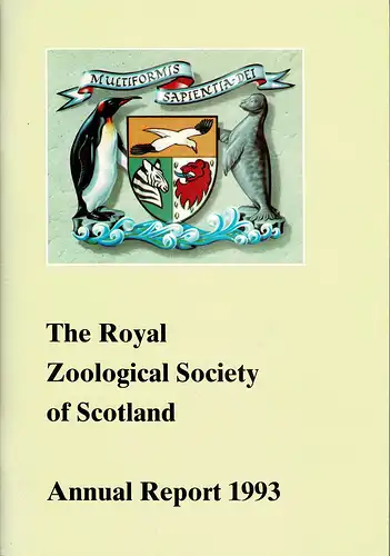 Annual Report 1993 mit Tierbestandsliste des Edinburgher Zoo. 