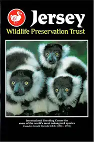 Guide Book (3 Black & white ruffed lemurs:  Intro by G. Durrell; Main entrance in grey). 