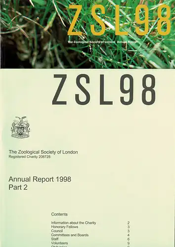 Annual Report 1998 + Part 2 (Tierbestand). 