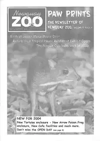 Paw Prints. The Newsletter of Newquay Zoo. Vol. 7, Issue 1. 