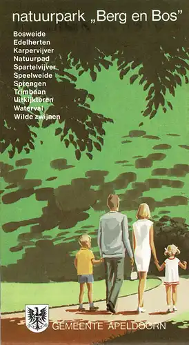 Faltplan mit Kurzinformationen auf der Rückseite (u.a. über Apenheul). 