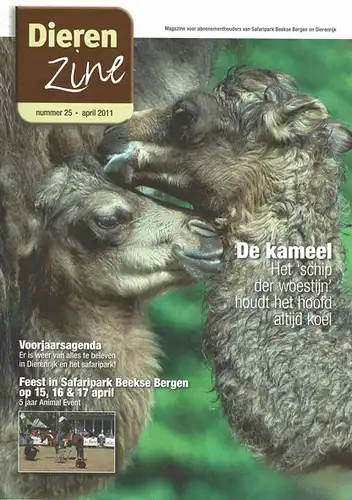 Dierenzine. Nummer 25, april 2011. magazine voor abonnementhouders van Safaripark Beekse Bergen en Dierenrijk. 