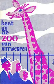 Zooführer (Giraffe + Besucher, Zeichnung). 