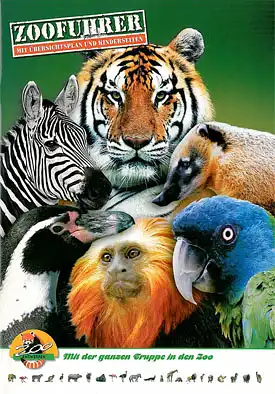 Zooführer (diverse Tiere) mit Lageplan und Kinderseiten (6 Tiere - Mit der ganzen Truppe in den Zoo). 