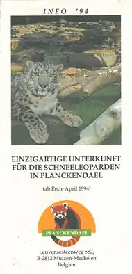 Informationsblatt "Einzigartige Unterkunft für die Schneeleoparden in Plankendael" / "Erneuerte Raubtierunterkunft". 