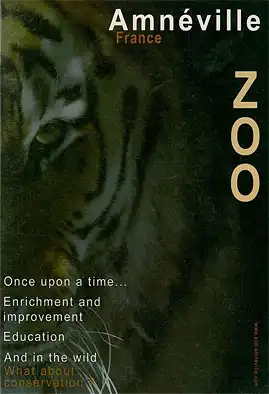 Informationsbroschüre (schwarz, Umriss Tiger) "Once upon a time...". 