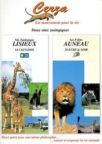 Kurzinfo "Deux sites zoologiques" (Giraffen, Löwe und a.). 
