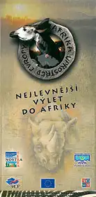 Faltblatt "Nejlevnejsi vylet do Afriky" (versch. Tierbilder). 