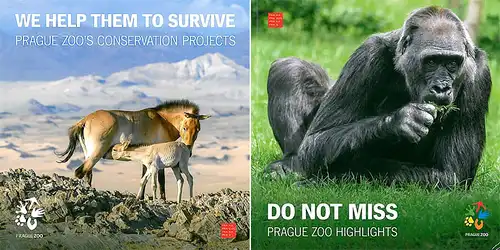 Zooführer anlässlich der Expo 2015 "Do not miss Prague Zoo Highlights" und "We help them to survive" 2 in 1 Buch. 