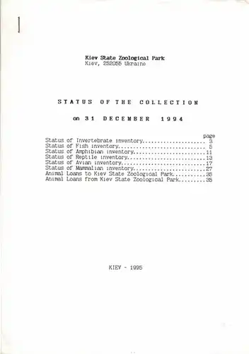 Status of the Collection on 31 December 1994. 