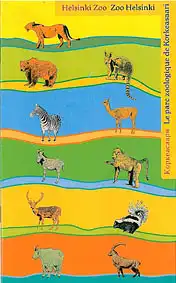 Helsinki Zoo, Plan und Informationen (Zeichnung diverse Arten). 