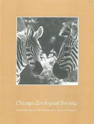 Chicago Zoological Society, 1986 Operations, Development & Financial Report. 