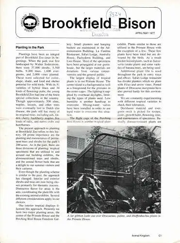 Chicago Zoological Society, BISON (April/May, 1977). 