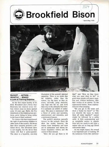 Chicago Zoological Society, BISON (April/May, 1978). 