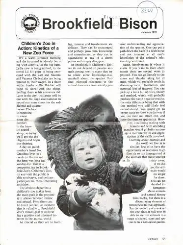 Chicago Zoological Society, BISON (June/July, 1979). 