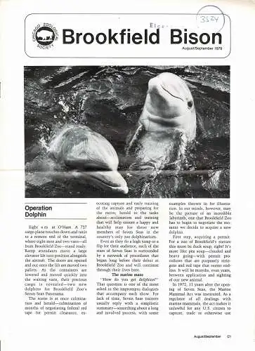 Chicago Zoological Society, BISON (August/September, 1979). 