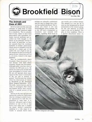 Chicago Zoological Society, BISON (April/May, 1980). 