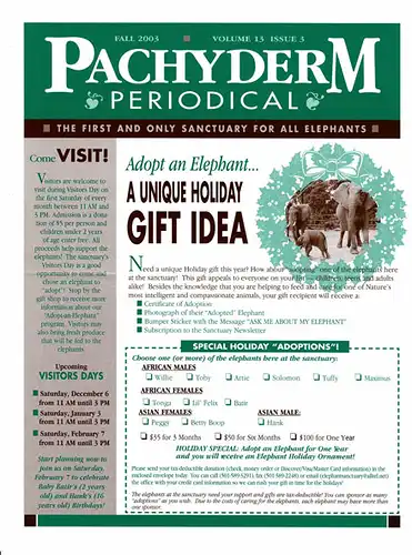 Pachyderm Periodical, Fall 2003 (Vol. 13, Iss. 3). 
