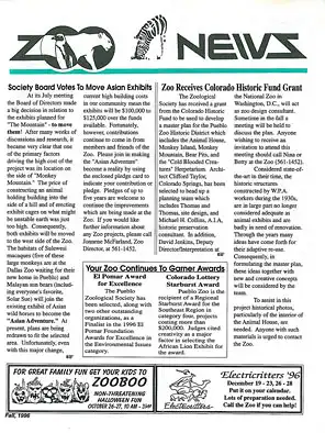 Zoo News Fall 1996. 