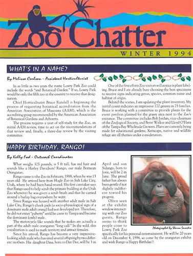 Zoo Chatter Winter 1994. 