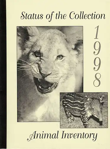 Status of the Animal Collection (Tierbestandsliste) 1998. 