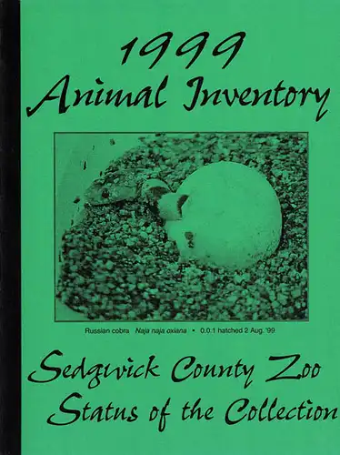 Status of the Animal Collection (Tierbestandsliste) 1999. 