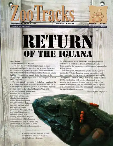 Zoo Tracks (Newsletter) Volume 12, No.2. 