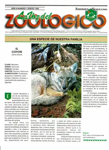 La Voz del Zoologico (Magazin) Jhg. 8, No 1, Enero 1996. 