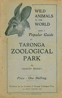 Popular Guide to Taronga Zoological Park (Zeichnung Känguru Kopf). 