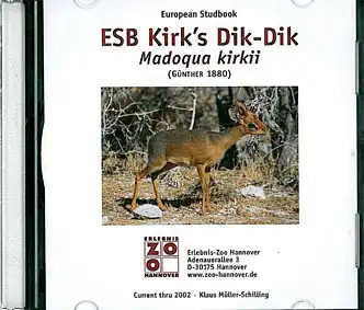 European Studbook: ESB Kirk´s Dik-Dik. Madoqua lirlii (Günther 1880). 